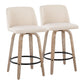 Toriano - Contemporary Fixed-Height Counter Stool & Swivel With Round Footrest (Set of 2) - Furniture Home Direct