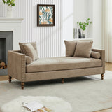 Upholstered Chaise Lounge Indoor With Nailheads, Sleeper Sofa Couch With 4 Throw Pillows & 2 Bolsters, Daybed With Rubberwood Legs - Furniture Home Direct