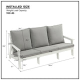 Outdoor Patio Sofa - White/Grey - Furniture Home Direct