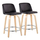 Toriano - Contemporary Fixed Height Counter Stool & Swivel And Round Footrest (Set of 2) - Furniture Home Direct