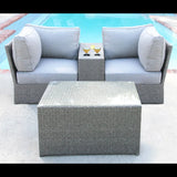 Comfortable Modern Patio Rattan Sectional Set With Cushions - Furniture Home Direct