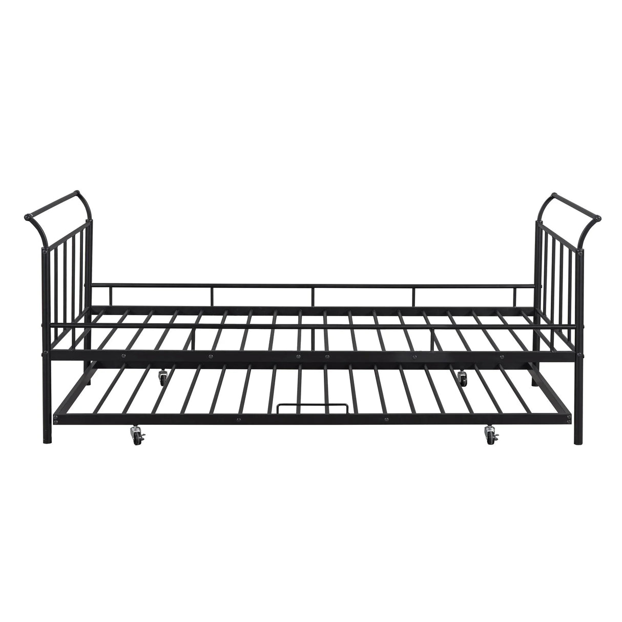 Daybed With Curved Handle Design And Trundle - Furniture Home Direct