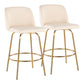 Toriano - Contemporary, Fixed Height Counter Stool With Swivel With Round Footrest (Set of 2) - Furniture Home Direct