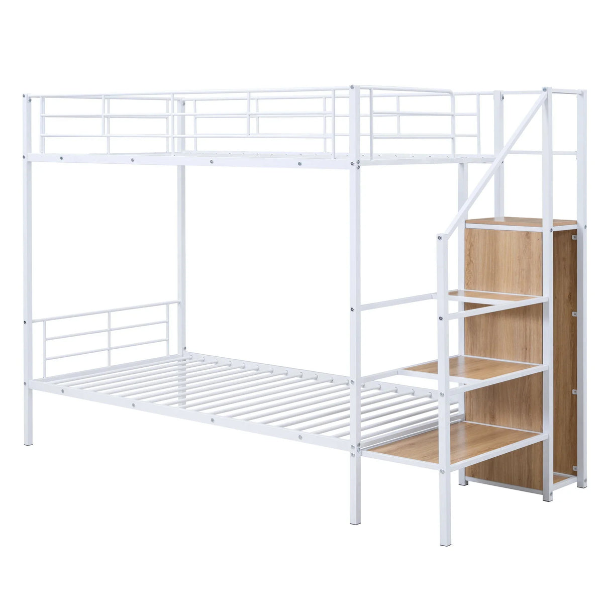 Bunk Bed With Lateral Storage Ladder And Wardrobe - Furniture Home Direct