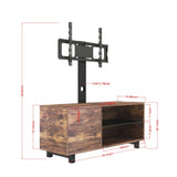 Rustic Brown TV Console With Push-To-Open Storage Cabinet For TV, Wood & Glass TV Stand For Living Room Bedroom - Rustic Brown - Furniture Home Direct