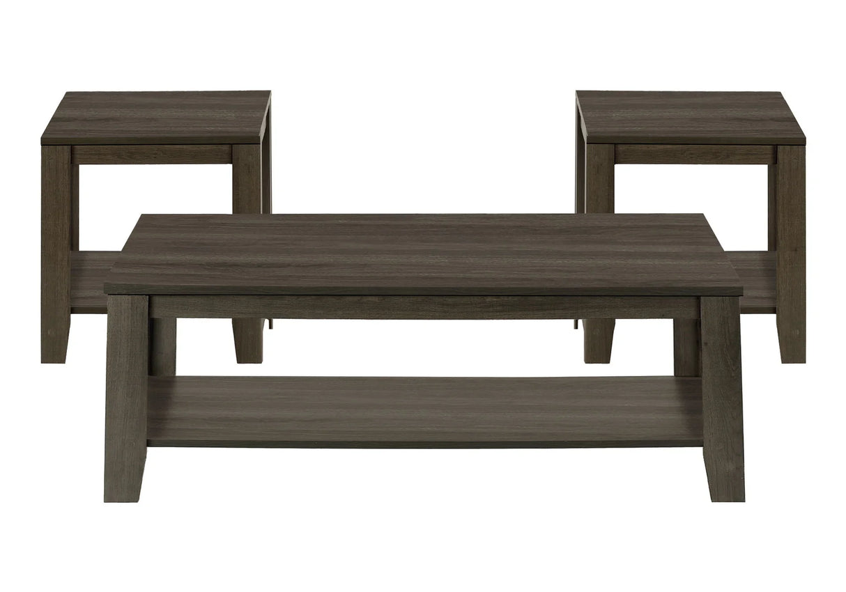 Table Set, Coffee, End, Side, Accent, Living Room, Transitional (Set of 3) - Oak - Furniture Home Direct