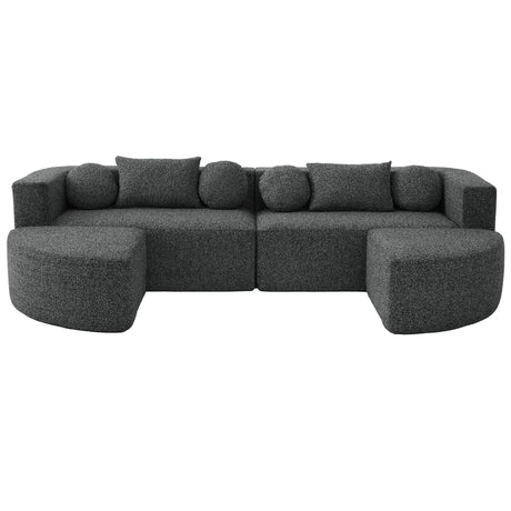 Boneless - Couch Modular Sectional Sofa With Deep Seating And Curved Design - Furniture Home Direct