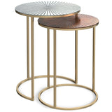 Drake - 2 Piece Nesting Table - Antique Nickel / Antique Copper - Furniture Home Direct