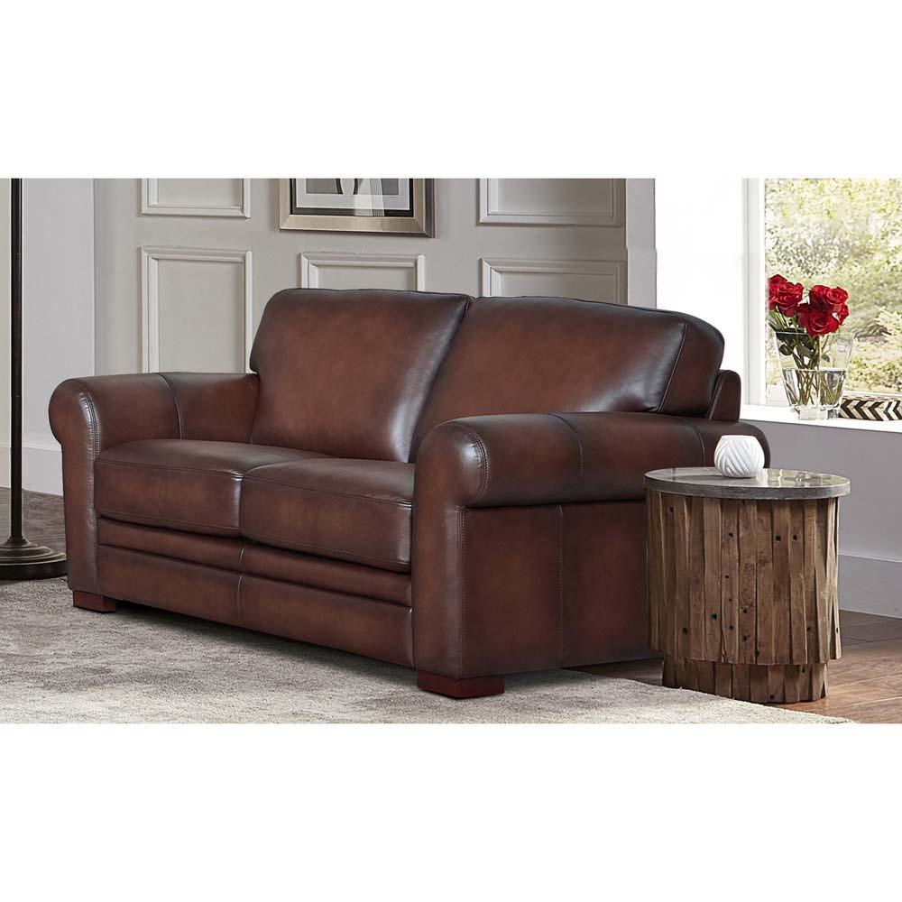 Brookfield - Leather Loveseat - Furniture Home Direct