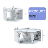 Coffee Table Set Hexagonal Marble Elegant Minimal White - Furniture Home Direct