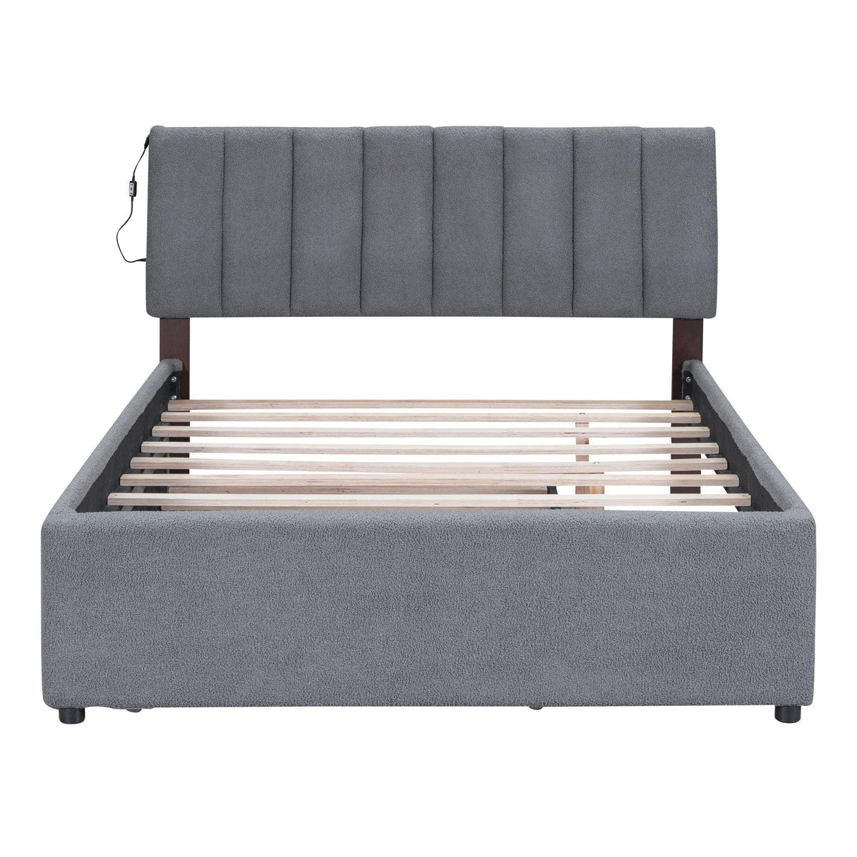 Upholstered Platform Bed With Trundle - Furniture Home Direct