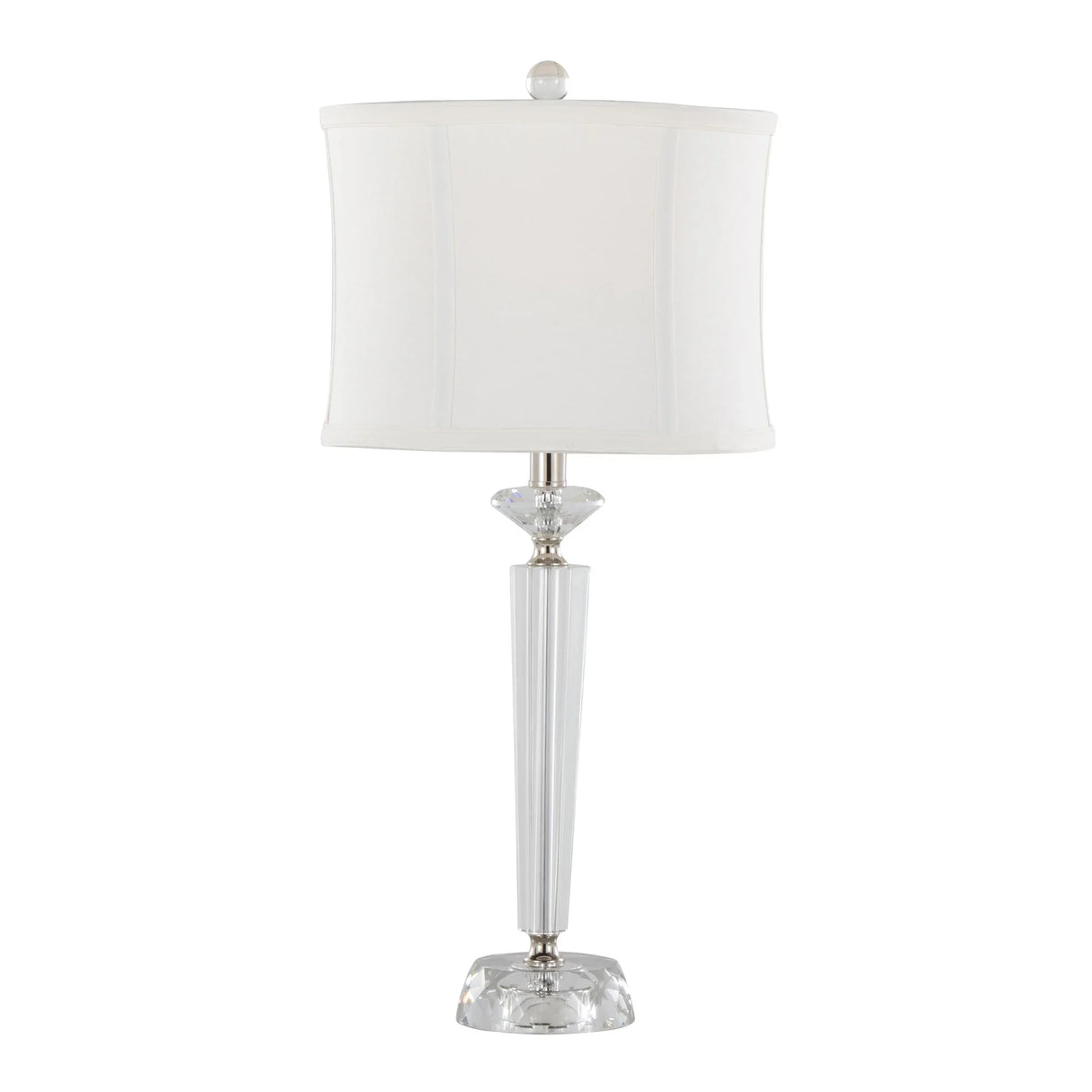 Diamond - Torch Contemporary Crystal Table Lamp (Set of 2) - Clear / Off White / Polished Nickel - Furniture Home Direct