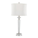 Diamond - Torch Contemporary Crystal Table Lamp (Set of 2) - Clear / Off White / Polished Nickel - Furniture Home Direct