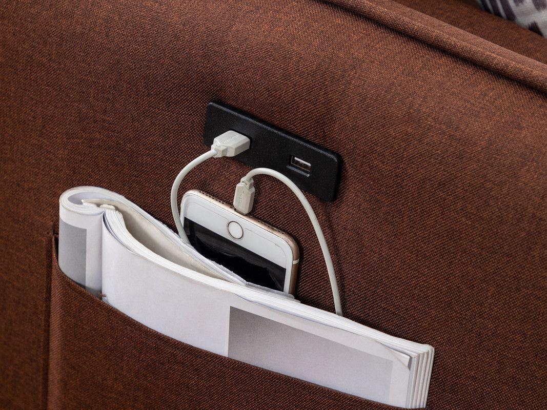 Mia - Sectional Sofa Chaise With USB Charger And Pillows - Furniture Home Direct