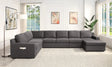 Sectional Sofa L Shaped Right Facing Plush Linen Gray - Furniture Home Direct
