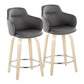 Boyne - Contemporary Fixed Height Counter Stool & Swivel With Round Footrest (Set of 2) - Furniture Home Direct