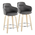 Boyne - Contemporary Fixed Height Counter Stool & Swivel With Round Footrest (Set of 2) - Furniture Home Direct