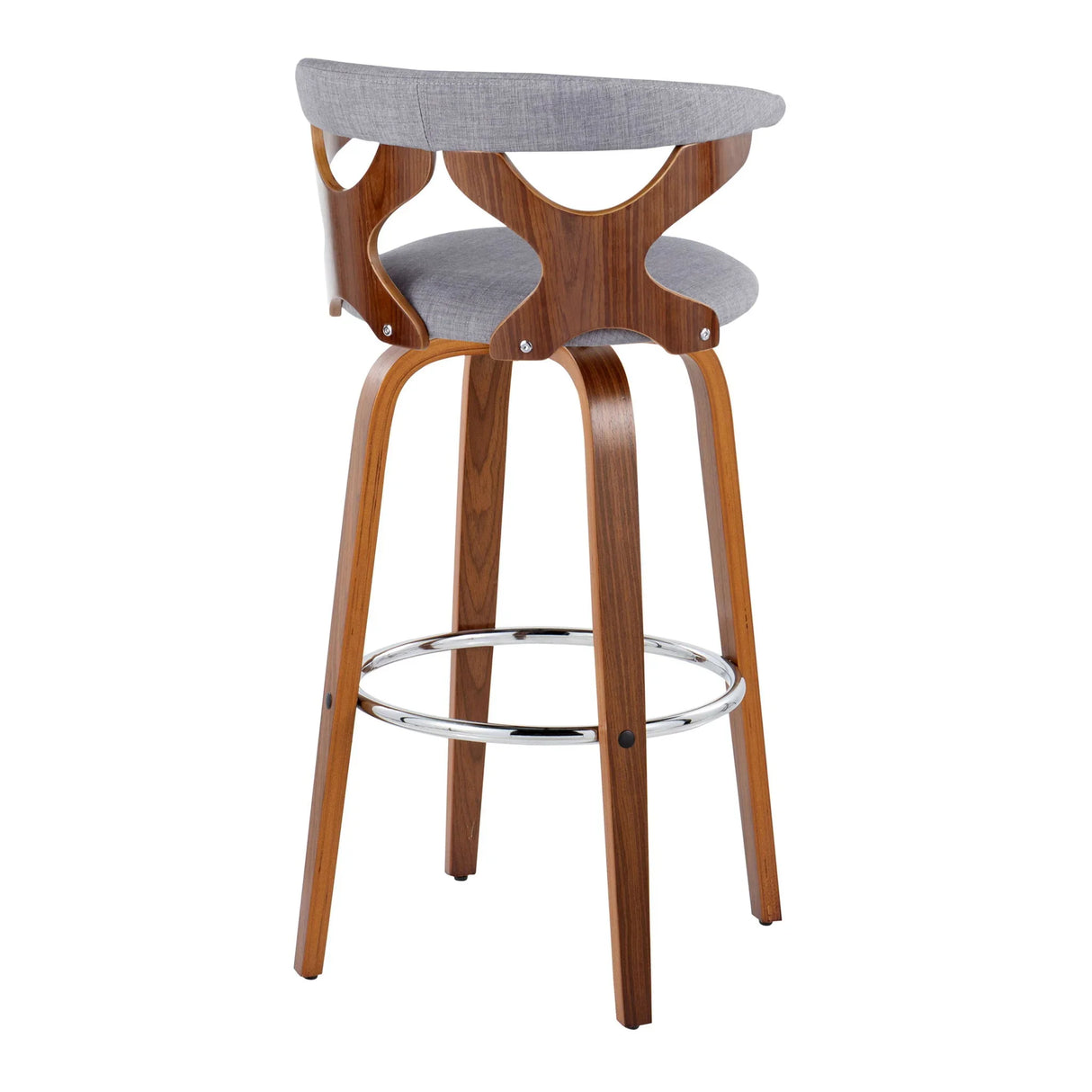 Gardenia - Mid Century Modern Fixed Height Barstool With Swivel With Round Footrest (Set of 2) - Furniture Home Direct