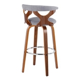 Gardenia - Mid Century Modern Fixed Height Barstool With Swivel With Round Footrest (Set of 2) - Furniture Home Direct