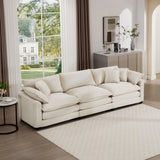 Mid-Century Modern 3 Seater Sectional Sofa With Arm And Throw Pillows - Furniture Home Direct