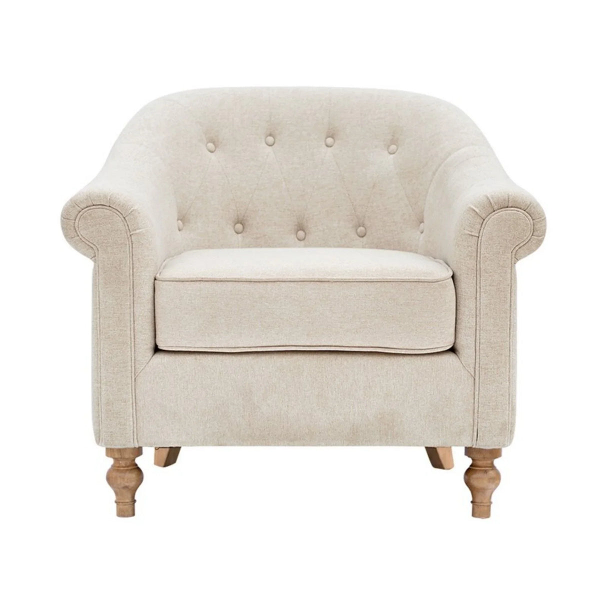 Fayette - Tufted Accent Arm Chair - Cream - Furniture Home Direct