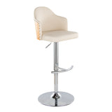 Ahoy - Contemporary Adjustable Barstool, Swivel With Rounded T Footrest (Set of 2) - Furniture Home Direct