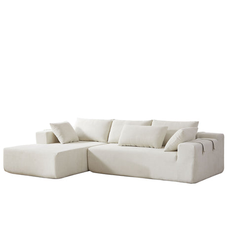 Chenille Upholstered L-Shape Sectional Sofa – Modern