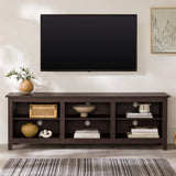 Modern Transitional 3 Shelf Open Storage 70" TV Stand For 80" TVs - Furniture Home Direct