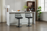 Counter Height Stools Rattan With Cushioned Seat Black - Furniture Home Direct