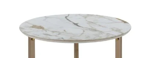 Aziz - Sintered Stone Top Round Coffee Table - Furniture Home Direct