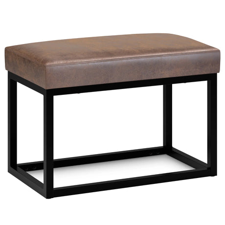 Reynolds - Small Bench - Distressed Chestnut Brown - Furniture Home Direct
