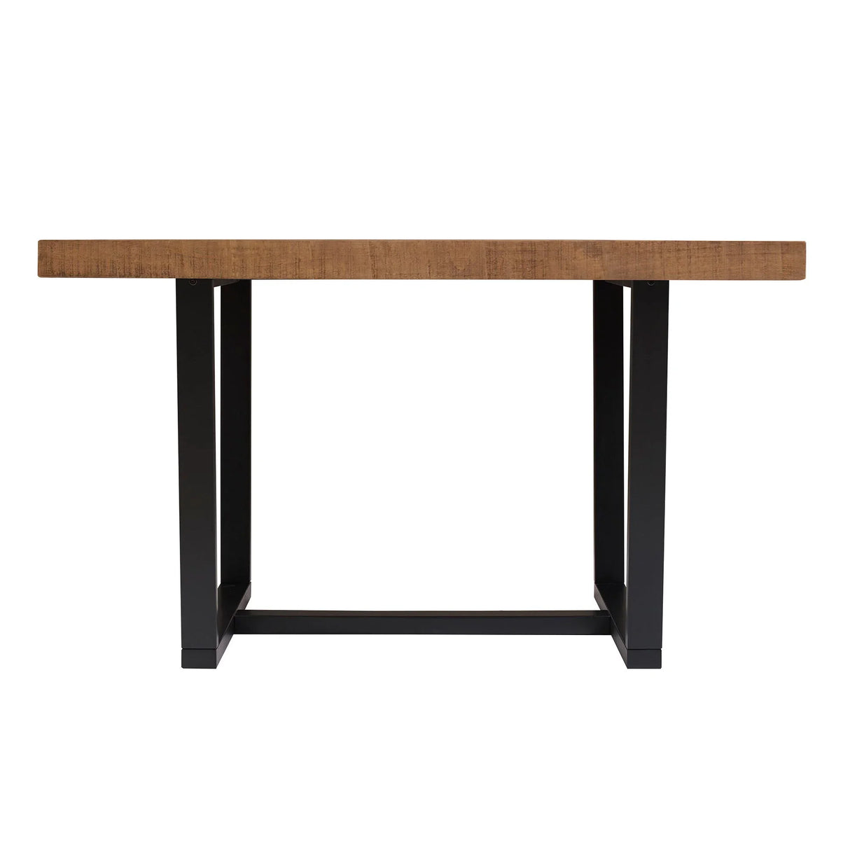 Rustic Metal And Solid Distressed Dining Table - Furniture Home Direct