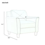 Tufted 3 Piece Living room Set Sofa, love Seat and Chair - Foam Green - Furniture Home Direct