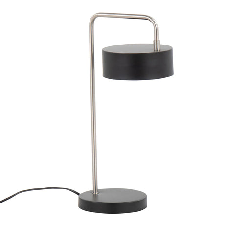 Puck - Contemporary Table Lamp - Nickel / Black - Furniture Home Direct