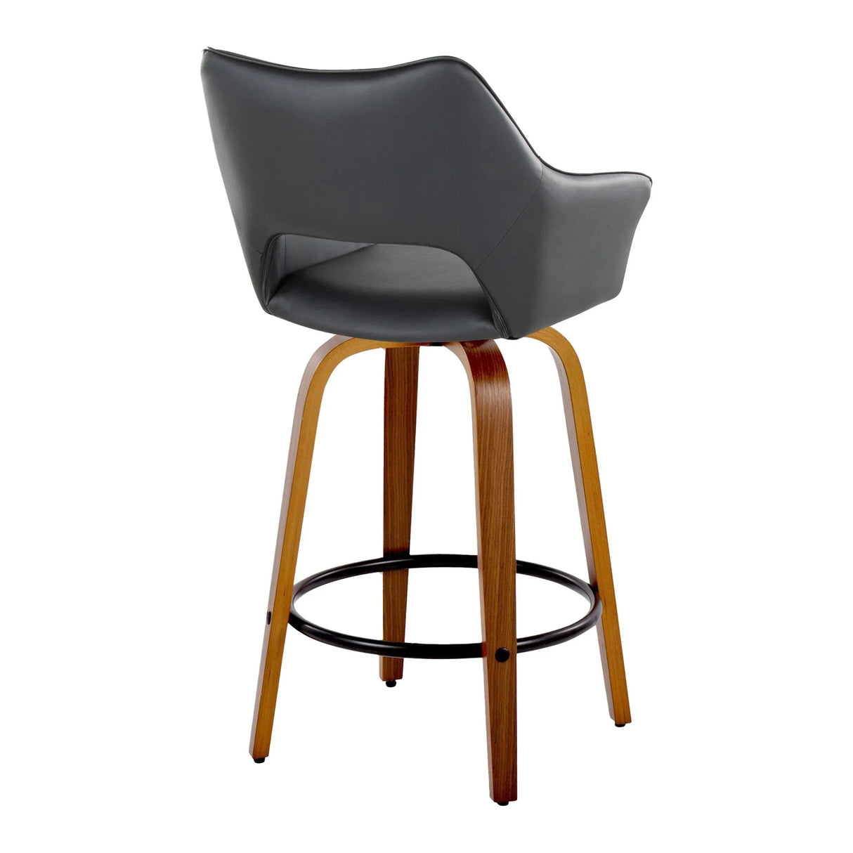 Mustang - Contemporary Fixed Height Counter Stool With Swivel With Round Footrest (Set of 2) - Furniture Home Direct