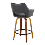 Mustang - Contemporary Fixed Height Counter Stool With Swivel With Round Footrest (Set of 2) - Furniture Home Direct