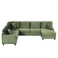 Upholstered U-Shaped Sectional Sofa With Movable Ottoman And Side Storage Pockets - Furniture Home Direct