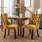 Nikki - Modern, High-End Tufted Solid Wood Contemporary Velvet Upholstered Dining Chair With Wood Legs Nailhead Trim (Set of 2) - Furniture Home Direct