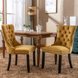 Nikki - Modern, High-End Tufted Solid Wood Contemporary Velvet Upholstered Dining Chair With Wood Legs Nailhead Trim (Set of 2) - Furniture Home Direct
