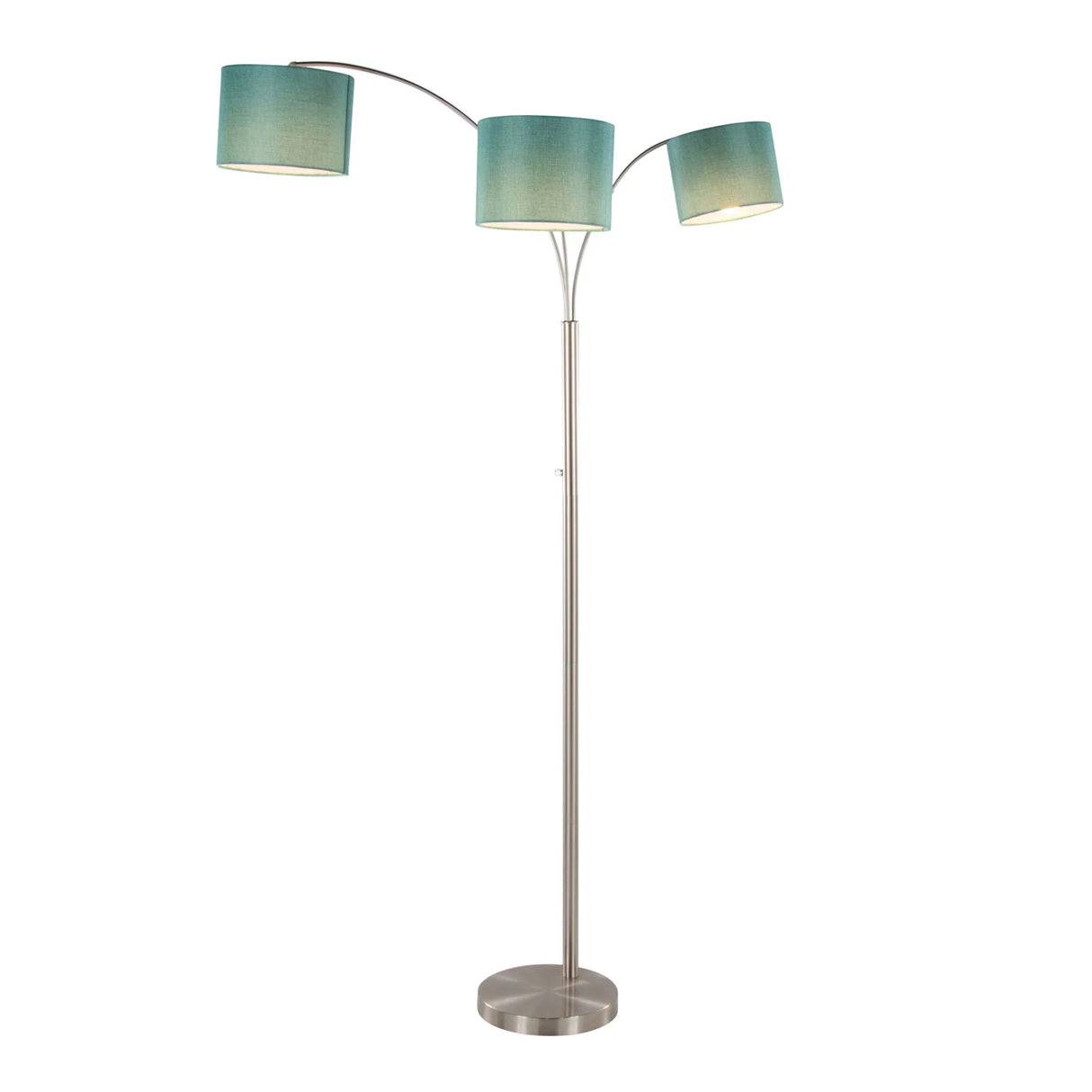 Willow - Trio Contemporary Floor Lamp - Nickel / Turquoise - Furniture Home Direct