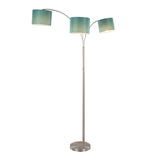 Willow - Trio Contemporary Floor Lamp - Nickel / Turquoise - Furniture Home Direct