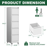 Drawer Metal Locking Vertical File Cabinet With Wheels Heavy Duty Lockable Storage - Furniture Home Direct