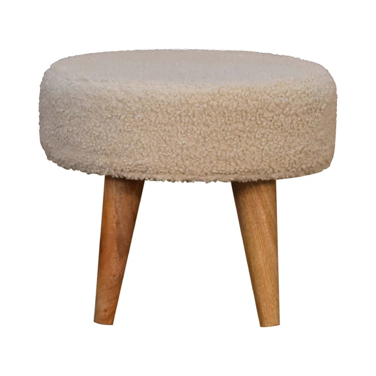 Petite Footstool - Cream / Brown - Furniture Home Direct