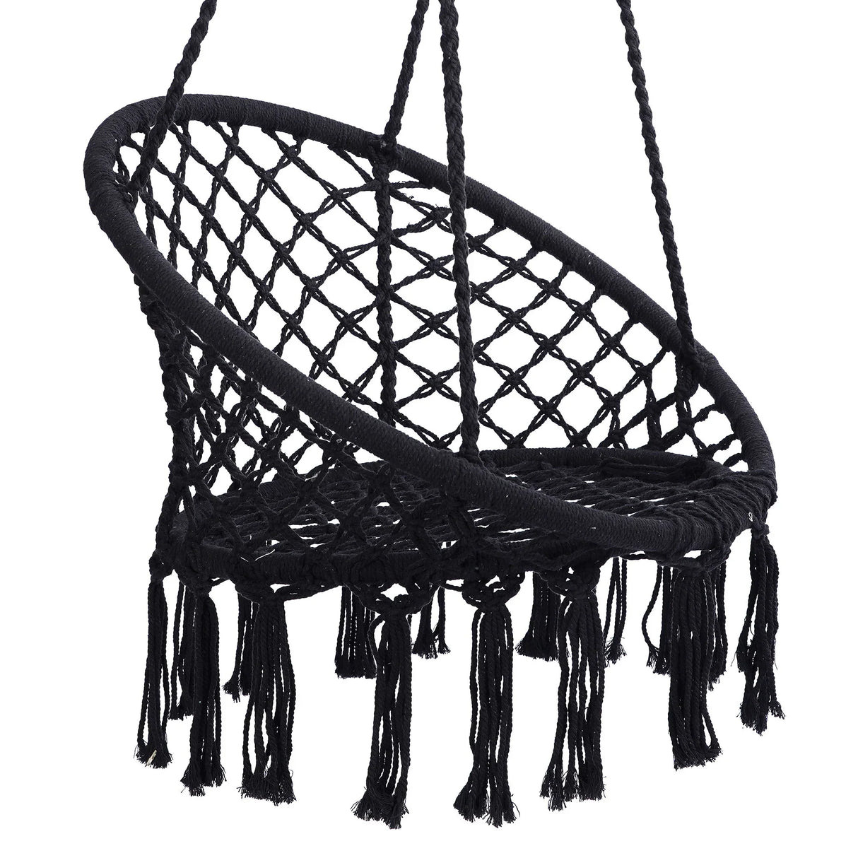 Macrame Hanging Hammock Chair, Cotton Rope Swing For Indoor And Outdoor Use - Furniture Home Direct