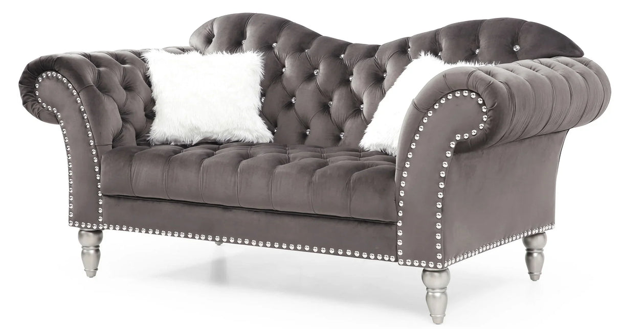 Elegant Round Arm Loveseat - Furniture Home Direct