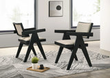 Jasper - 3 Piece Arm Chairs And SIde Table (Set of 3) - Ebony Black - Furniture Home Direct