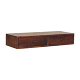 Lunar - 2 Drawer Wall Mounted Console - Brown - Furniture Home Direct