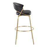Jie - Fixed Height Contemporary Barstool With Swivel With Round Footrest (Set of 2) - Furniture Home Direct