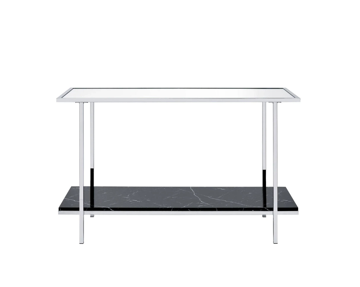Angwin - Mirrored Faux Marble Console Table - Multi - Furniture Home Direct