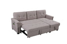 Nathan - Reversible Sleeper Sectional Sofa With Storage Chaise, USB Charging Ports And Pocket - Furniture Home Direct